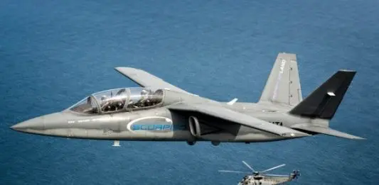 Textron Scorpion junto durante el vuelo de demostración de sus capacidades de vigilancia marítima. Imagen: Lloyd Horgan - Textron Airland