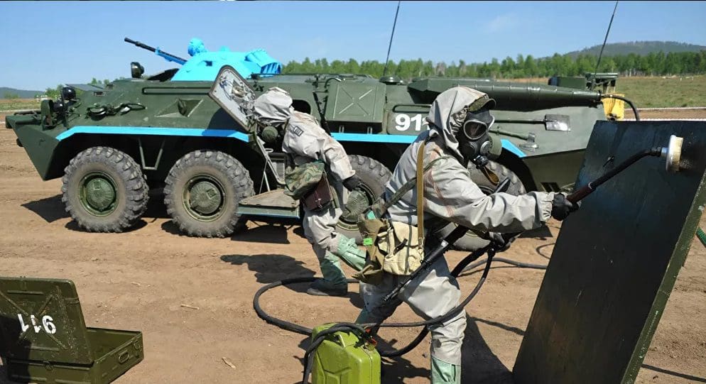 Rusas realiza la capacitación de sus tropas en protección química y biológica