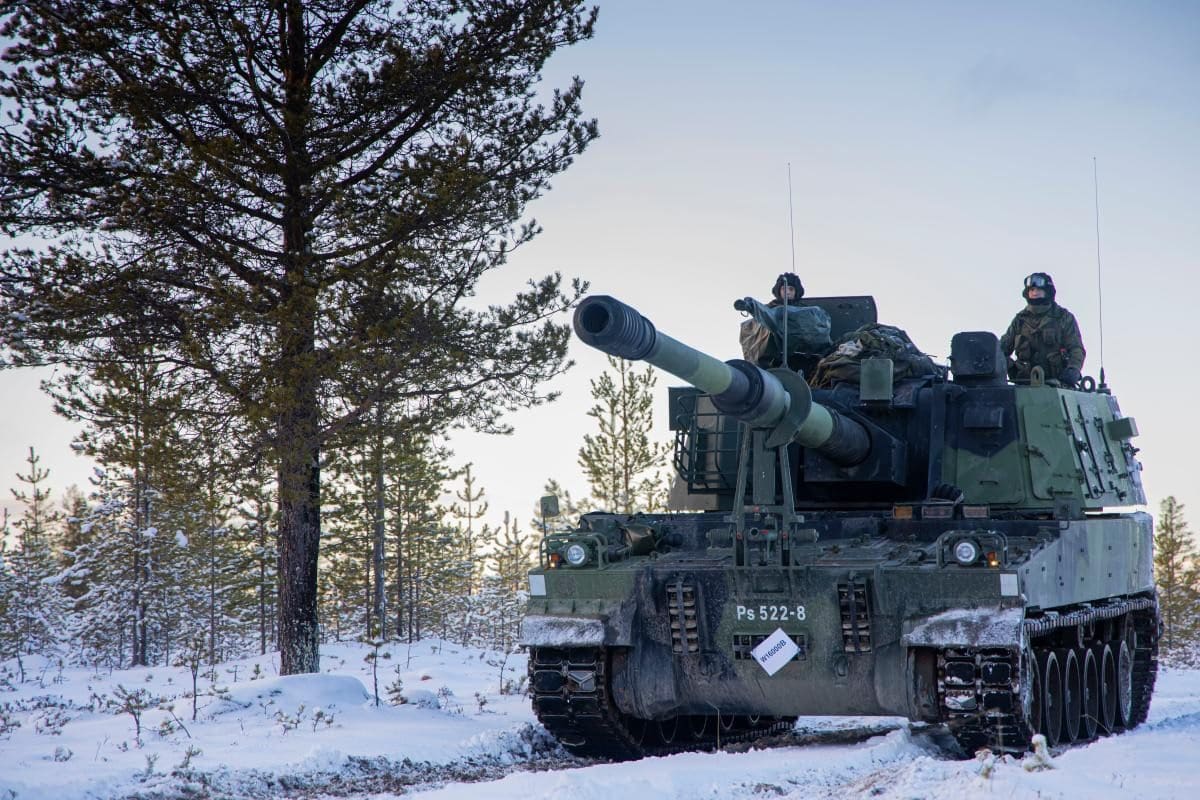 Un sistema de artillería K9 de Finlandia