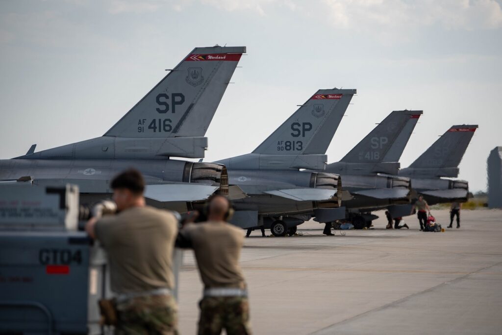 The Us Air Force Sent F-16C Fighting Falcon Aircraft To Romania To Strengthen Nato'S Presence In The Black Sea