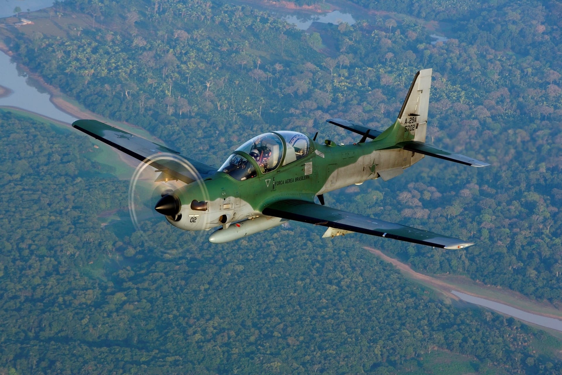 Super Tucano aircraft of the Brazilian Air Force intercepted