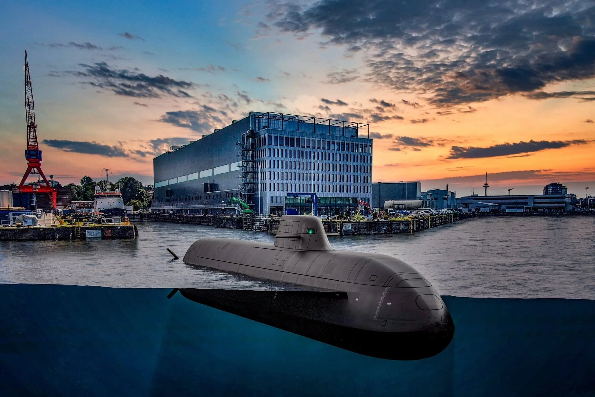 Representación artística de un submarino Tipo 212CD - TKMS